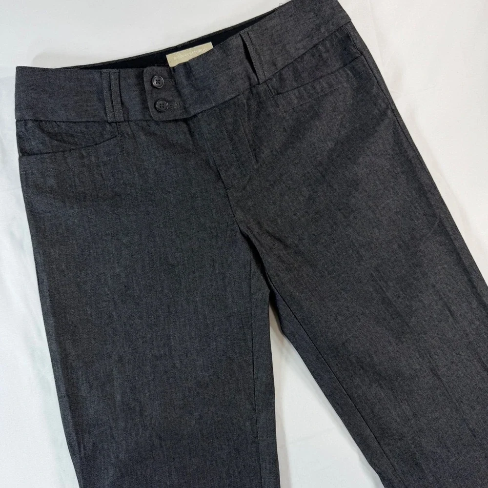 Banana Republic Martin Fit Gray Trousers Womens 10 Long Bootcut Stretch Pants